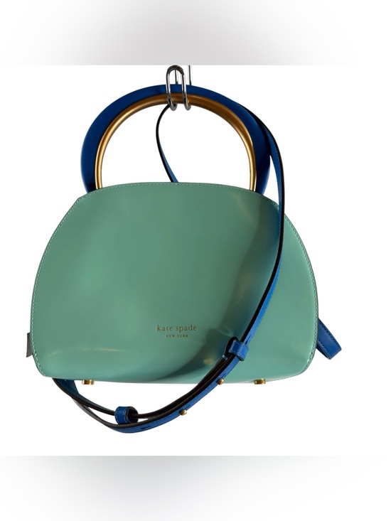 kate spade Handbags - KATE SPADE Mint Yellow Blue Colorblock Expo Mod Leather Dome Satchel NWT $398